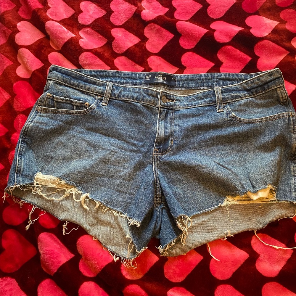 Hollister Blue Distressed Jean Shorts
